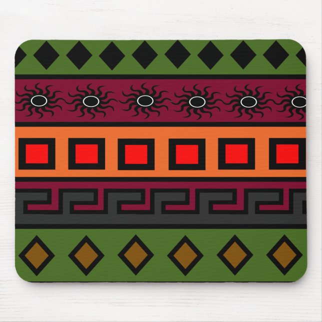Contemporary Modern coloured African pattern Mouse Pad (Front)