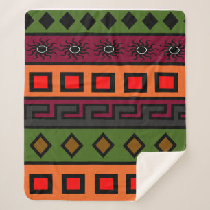 Contemporary Modern Colourful African art Sherpa Blanket