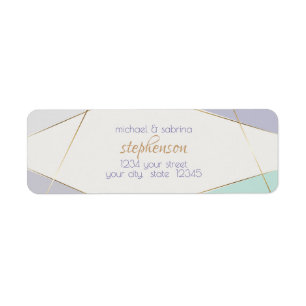 Contemporary Modern Geometric Stripes Mint Violet