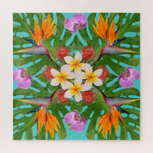 contemporary modern hawaiian quilt art jigsaw puzzle