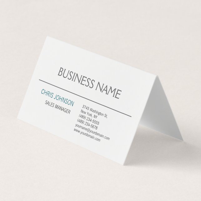 Contemporary Modern Minimalist Plain Business Card (Front)