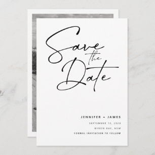 Contemporary Modern Script Save the date Invitation