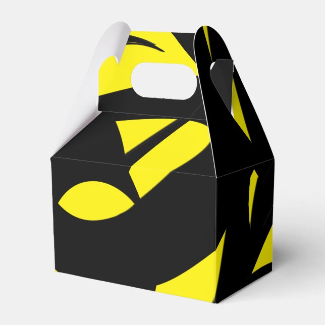 Contemporary Modern Yellow / Black  Favor Box (Front Side)