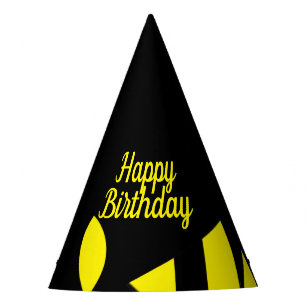 Contemporary Modern Yellow / Black  Party Hat