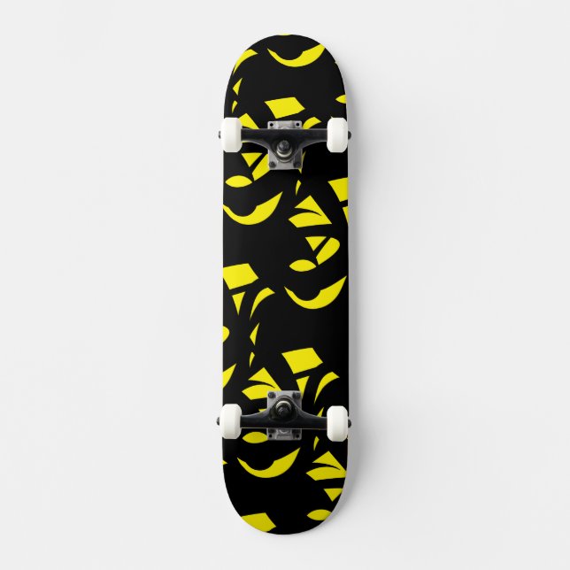 Contemporary Modern Yellow / Black  Skateboard (Front)