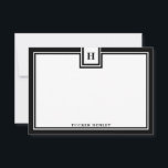 Contemporary Monogram Bold Black Border Stationery Card<br><div class="desc">This design features a thick double border with space a monogram and name/text at the top. Click the customize button if you would like to adjust the design elements and/or further modify the text! Variations of this design, additional colours, as well as coordinating products are available in our shop, zazzle.com/store/doodlelulu....</div>