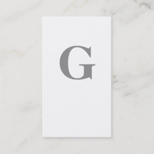 Contemporary Monogram / Grey & White Business Card
