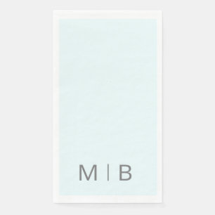 Contemporary Monogram Ice Blue Grey Text Napkin