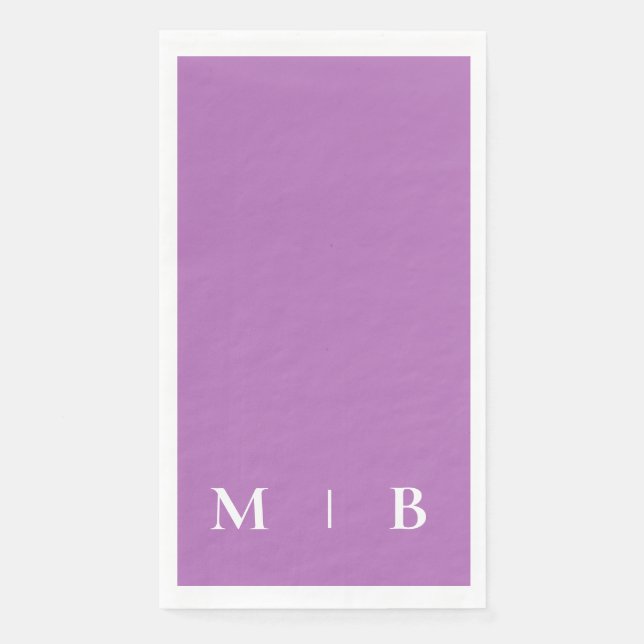 Contemporary Monogram Orchid Wedding Napkin (Front)