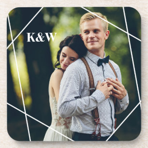 Contemporary Monogram Photo Coaster