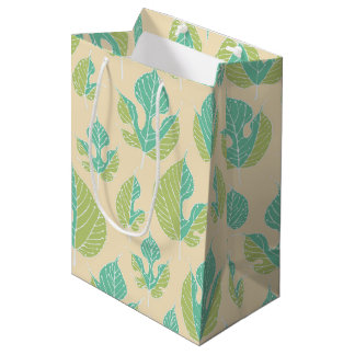 Contemporary Mulberry Leaves Pattern Medium Gift Bag