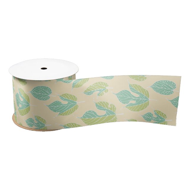 Contemporary Mulberry Leaves Pattern  Satin Ribbon (Spool)