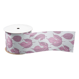 Contemporary Mulberry Leaves Pattern  Satin Ribbon