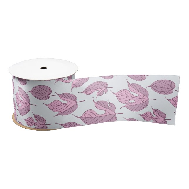 Contemporary Mulberry Leaves Pattern  Satin Ribbon (Spool)