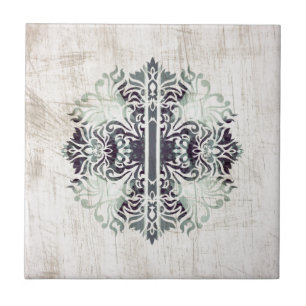 Contemporary Neutral Celtics Cross Hip Pattern Tile