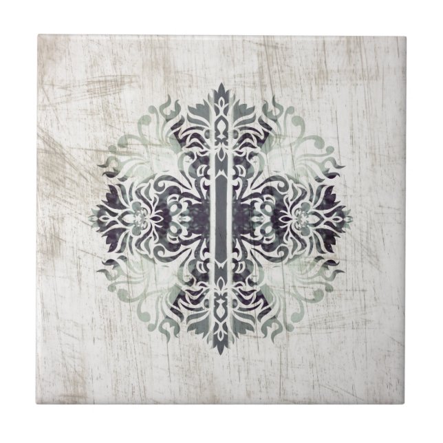 Contemporary Neutral Celtics Cross Hip Pattern Tile (Front)