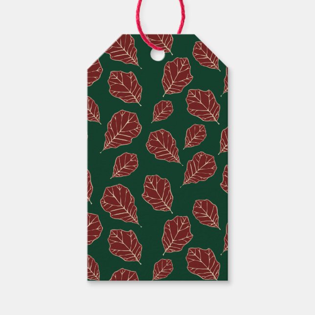 Contemporary Oak Leaves Gift Tags (Front)