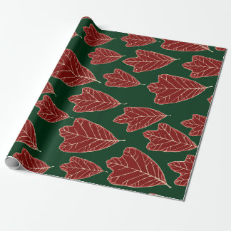 Contemporary Oak Leaves Pattern Wrapping Paper