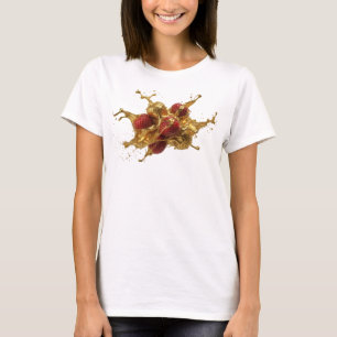 Contemporary Orange Abstract Strawberries T-Shirt