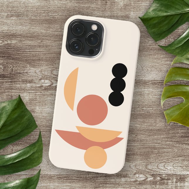 Contemporary Orange Red Sun Black Moon Circles Art Case-Mate iPhone Case (Creator Uploaded)