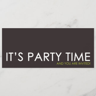 Contemporary Party Time Birthday Invitations
