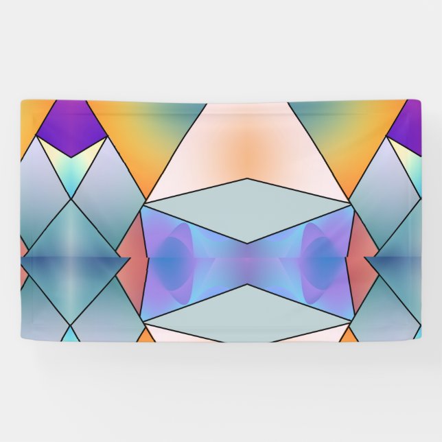 Contemporary Pastel & Vibrant Abstract Geometric Banner (Horizontal)