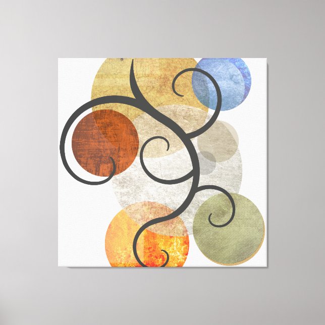 Contemporary Patterned Circles Canvas Print (Front)