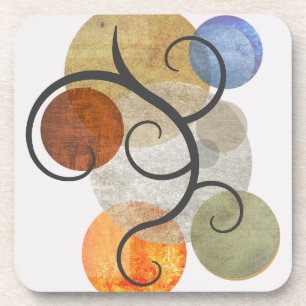 Contemporary Patterned Circles Coaster