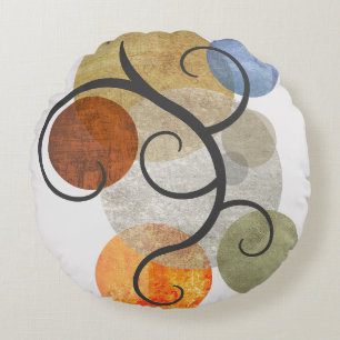 Contemporary Patterned Circles Throw Pillow