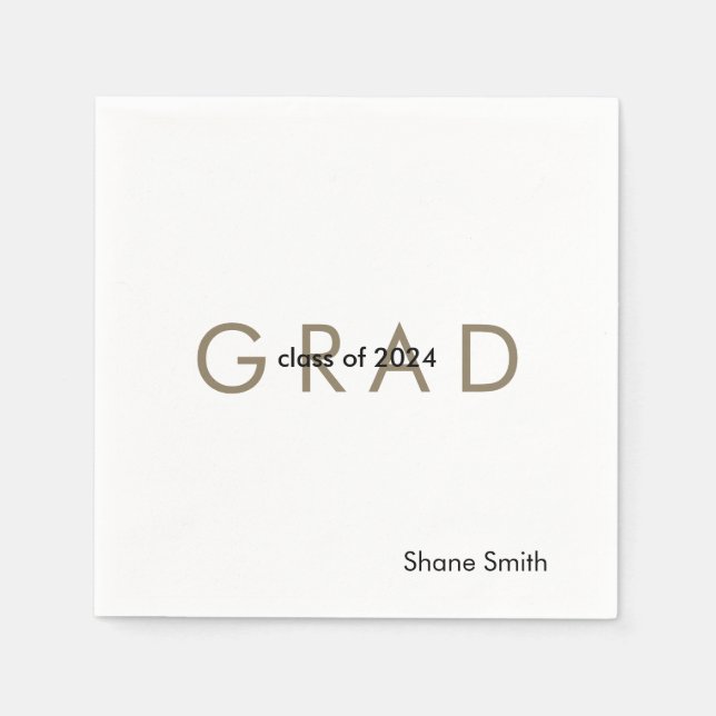  Contemporary Personalized Graduation Paper Napkin (Front)