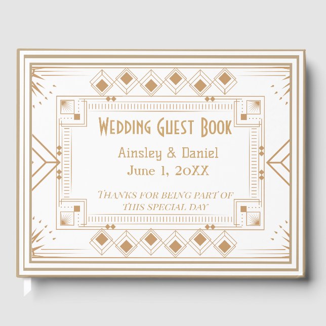 Contemporary Personalized Wedding Guest Book (Front)