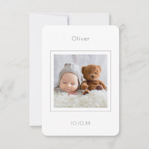 Contemporary Photo Baby Boy Birth Announcement