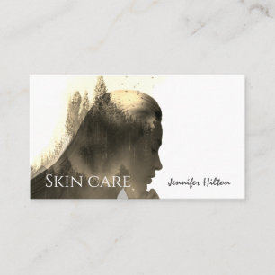 Contemporary photo blending forest beauty girl business card