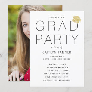 Contemporary Photo Graduation Party Invitation