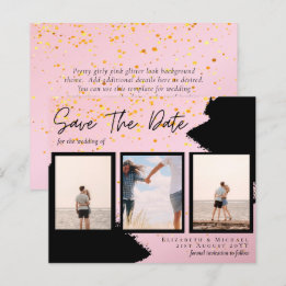 Contemporary Photo Save Dates Engagement
