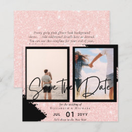 Contemporary Photo Save Dates Engagement