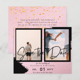 Contemporary Photo Save Dates Engagement