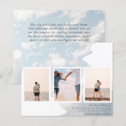 Contemporary Photo Save Dates Engagement