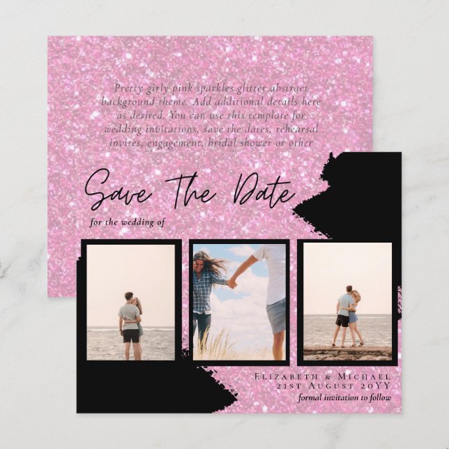 Contemporary Photo Save Dates Engagement  (Front/Back)