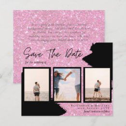 Contemporary Photo Save Dates Engagement