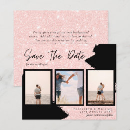 Contemporary Photo Save Dates Engagement