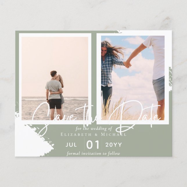 Contemporary Photo Save Dates Engagement  Flyer (Front)