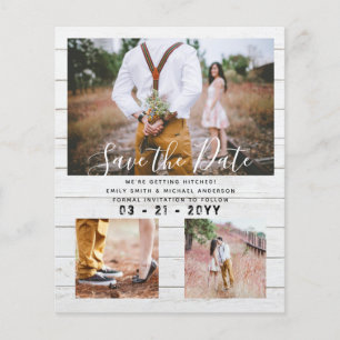 Contemporary Photo Save Dates Engagement Flyer