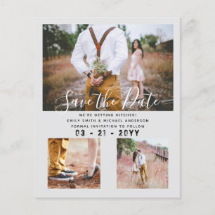 Contemporary Photo Save Dates Engagement Flyer