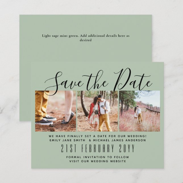 Contemporary PHOTO Save the Dates by LeahG BUDGET (Front/Back)