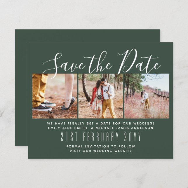 Contemporary PHOTO Save the Dates by LeahG BUDGET (Front/Back)