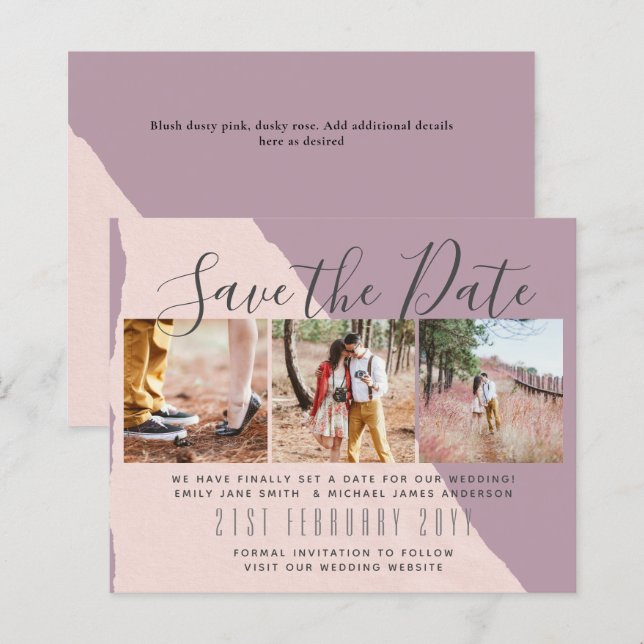 Contemporary PHOTO Save the Dates by LeahG BUDGET (Front/Back)