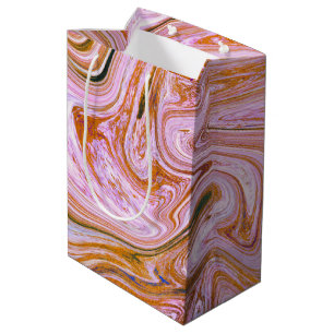 Contemporary Pink Marble Abstract Medium Gift Bag