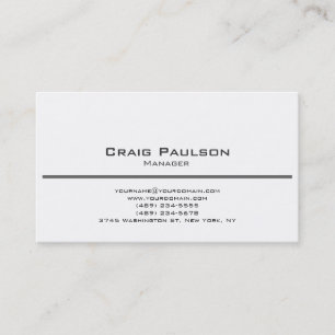 Contemporary Plain Black White Business Card