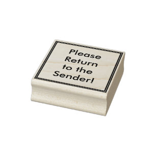 Contemporary "Please Return to the Sender!" Rubber Stamp